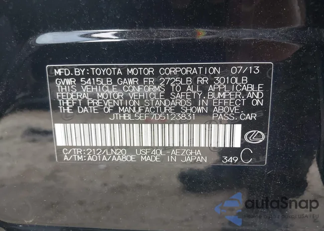 JTHBL5EF7D5123831: 43951033