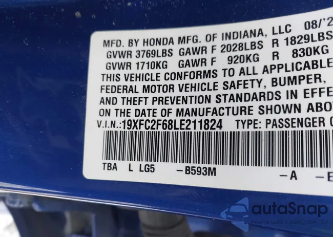 19XFC2F68LE211824: 43951053