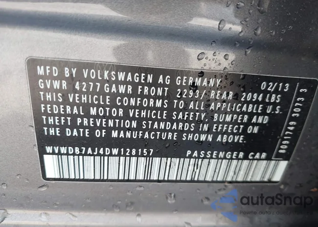 WVWDB7AJ4DW128157: 43951091