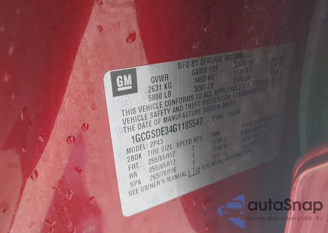 1GCGSDE34G1185547: 43951258