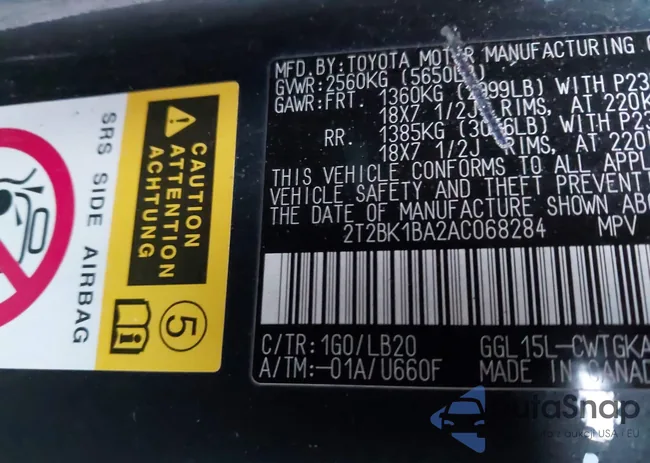 2T2BK1BA2AC068284: 43951351