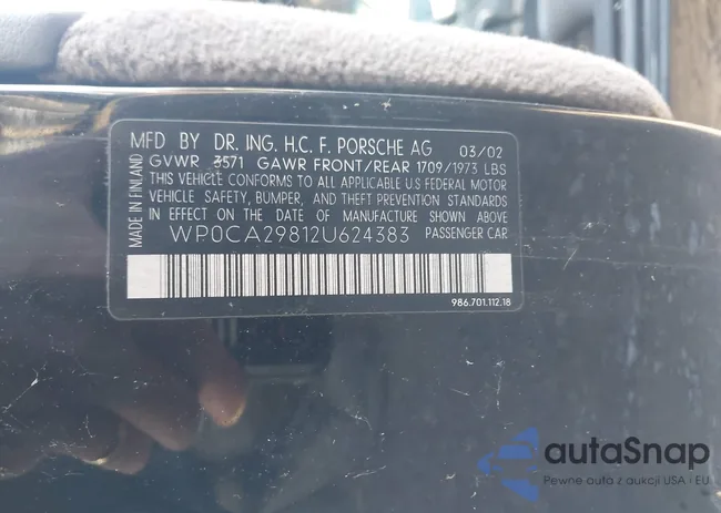 WP0CA29812U624383: 43950452