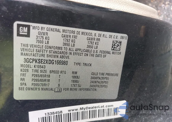 3GCPKSE2XDG166980: 43950457