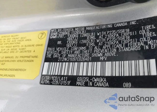 2T2HK31U97C026401: 43950591