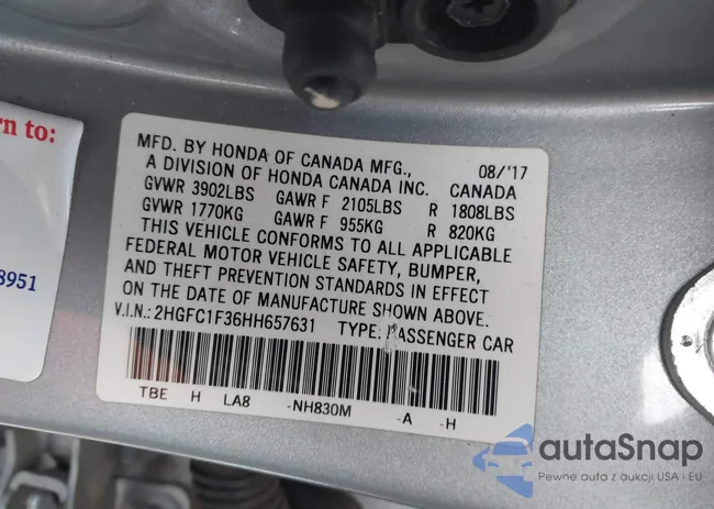 2HGFC1F36HH657631: 43950609