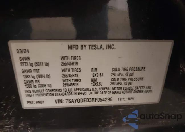 7SAYGDED3RF054296: 43950642