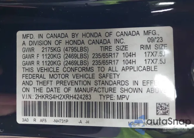 2HKRS4H2XRH424283: 43950751