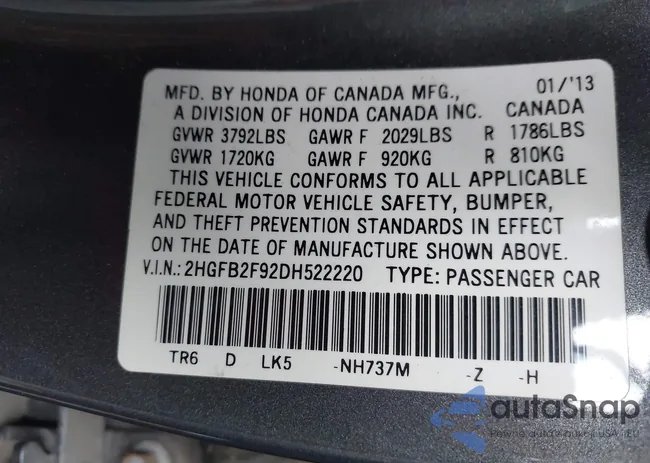 2HGFB2F92DH522220: 43951892