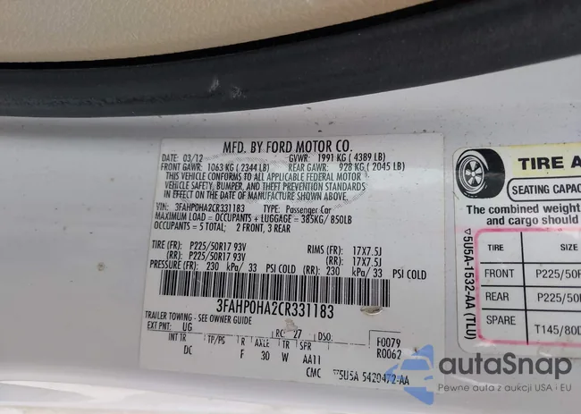 3FAHP0HA2CR331183: 43951911