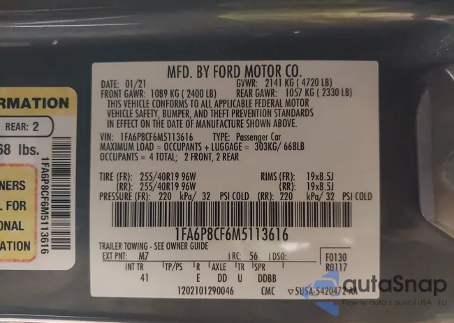 1FA6P8CF6M5113616: 43951967