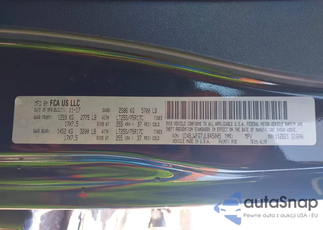 1C4BJWFG7JL845005: 43952037