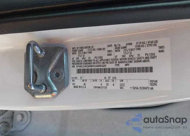 1FMCU9GD8HUA89220: 43952059