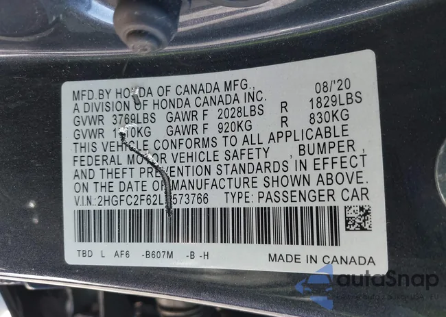 2HGFC2F62LH573766: 43952169