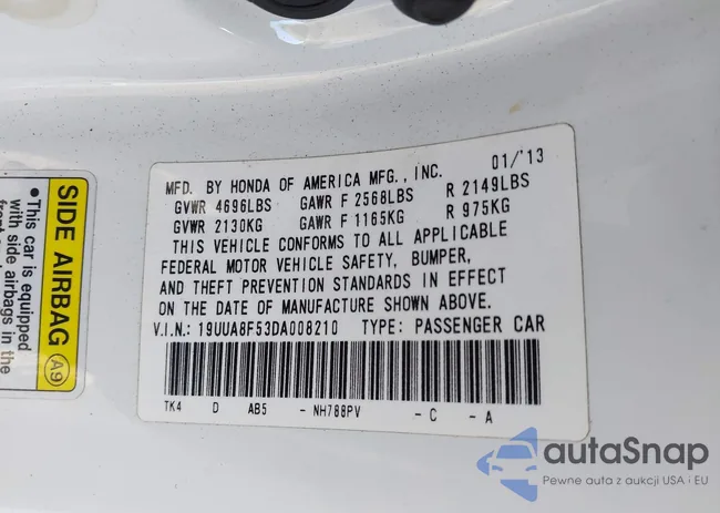 19UUA8F53DA008210: 43952253