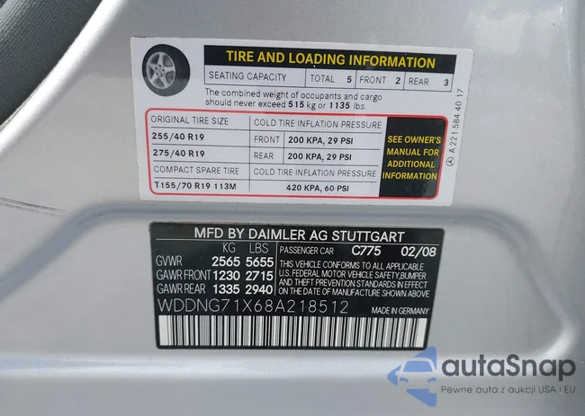 WDDNG71X68A218512: 43952260