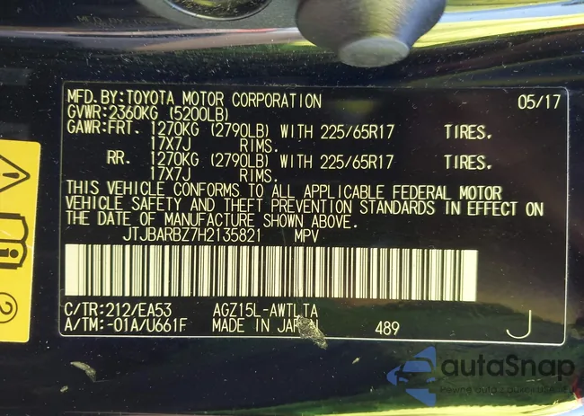 JTJBARBZ7H2135821: 43951426