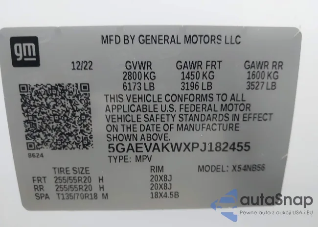 5GAEVAKWXPJ182455: 43951464