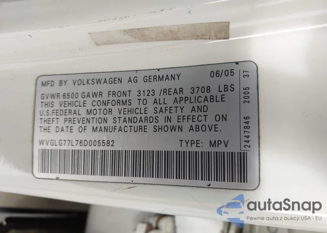 WVGLG77L76D005582: 43951501