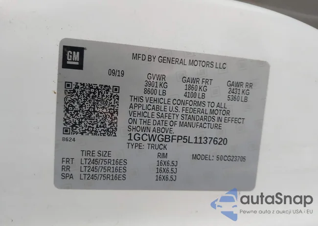 1GCWGBFP5L1137620: 43951595