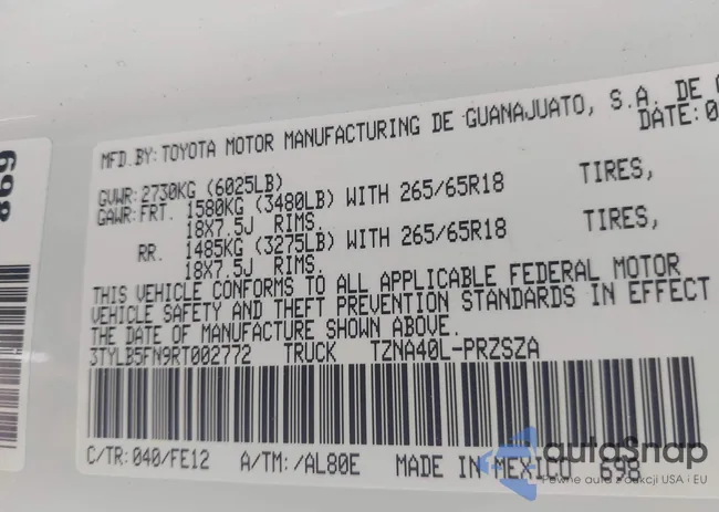 3TYLB5FN9RT002772: 43952878