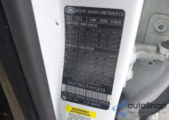 SALVT2BG7FH012619: 43952926