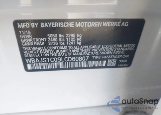 WBAJS1C09LCD60807: 43953010