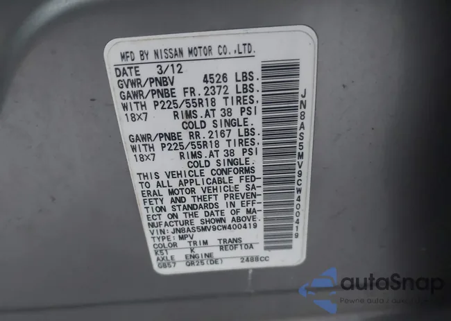 JN8AS5MV9CW400419: 43953197