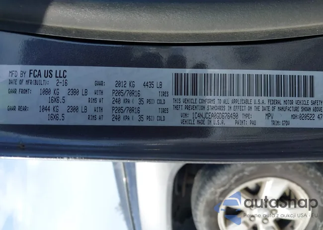 1C4NJCEA0GD676490: 43953243