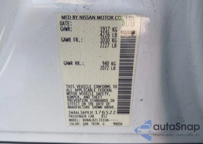 1N4AL3APXJC176522: 43952403