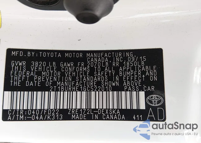 2T1BURHE1GC522010: 43953917