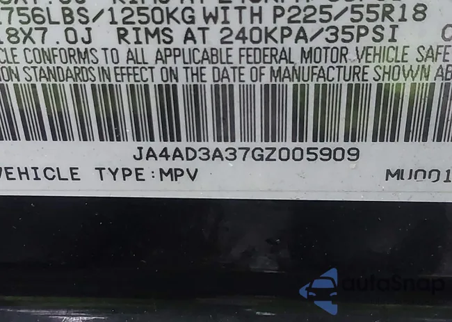 JA4AD3A37GZ005909: 43953976