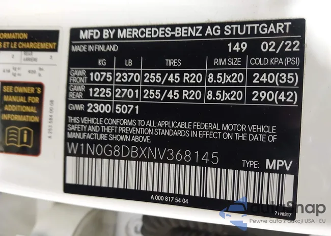 W1N0G8DBXNV368145: 43954004