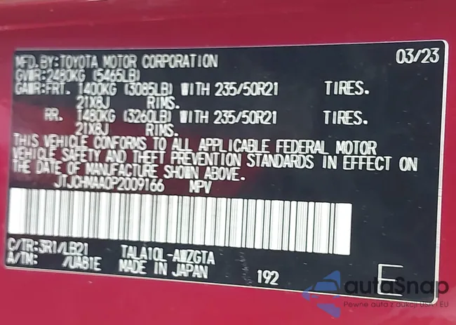 JTJCHMAA0P2009166: 43954254