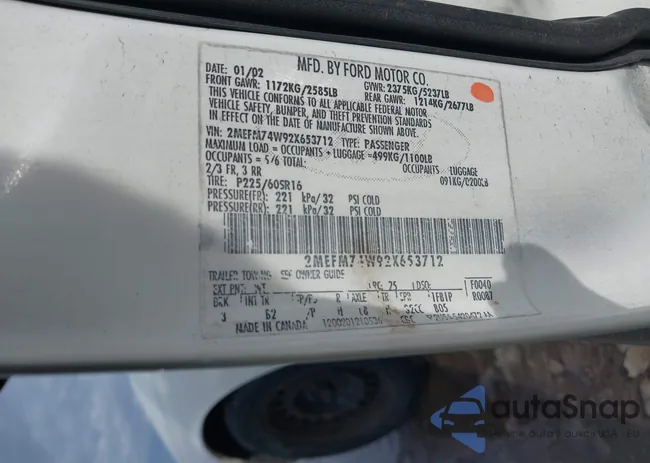 2MEFM74W92X653712: 43954274