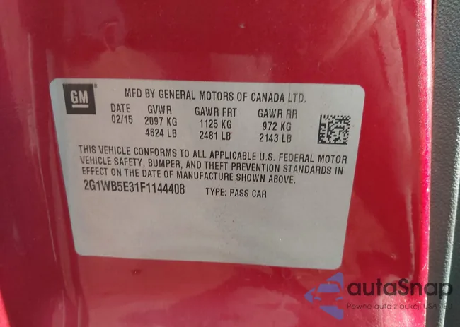 2G1WB5E31F1144408: 43954318