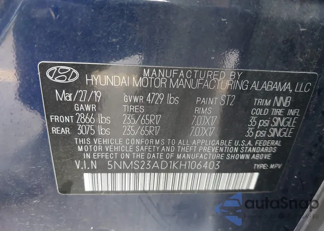 5NMS23AD1KH106403: 43954334