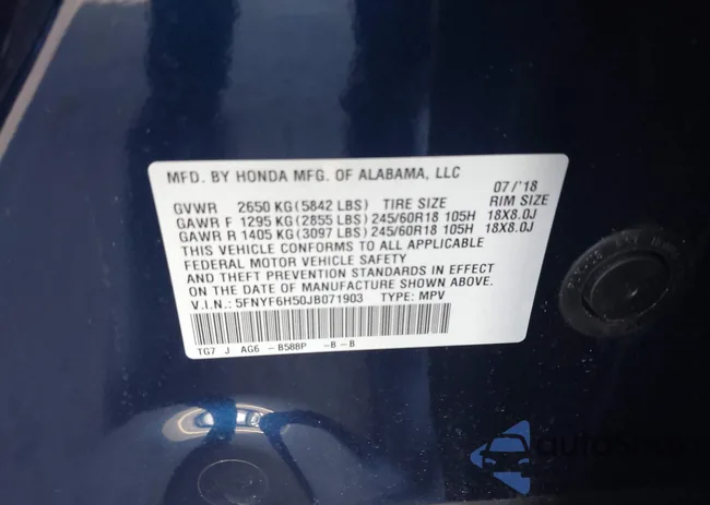 5FNYF6H50JB071903: 43953518