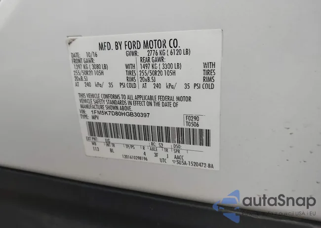 1FM5K7D80HGB30397: 43953560