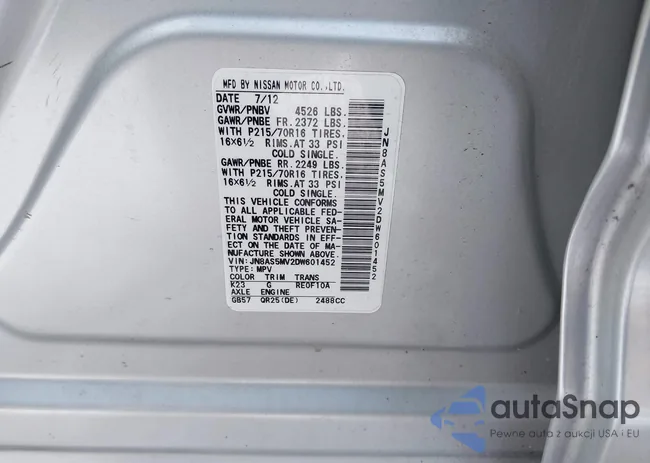 JN8AS5MV2DW601452: 43954789