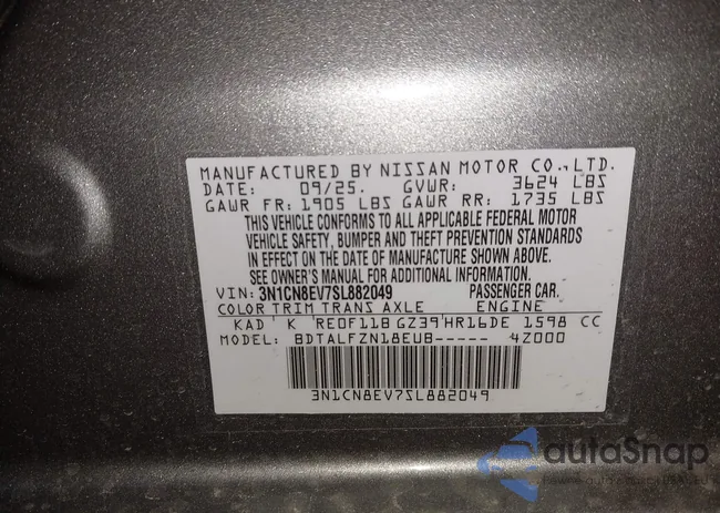 3N1CN8EV7SL882049: 43954800