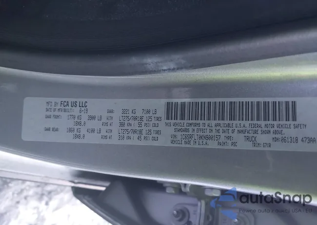 1C6SRFLT0KN900157: 43955085