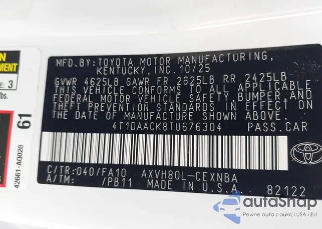 4T1DAACK8TU676304: 43955171