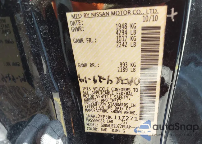 1N4AL2EP5BC117271: 43955192