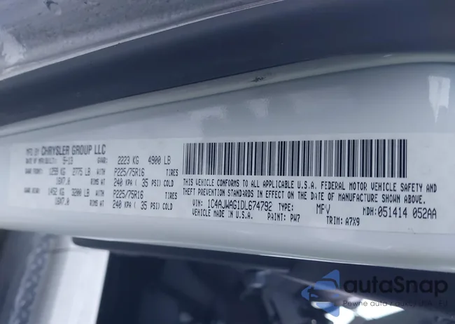 1C4AJWAG1DL674792: 43955210