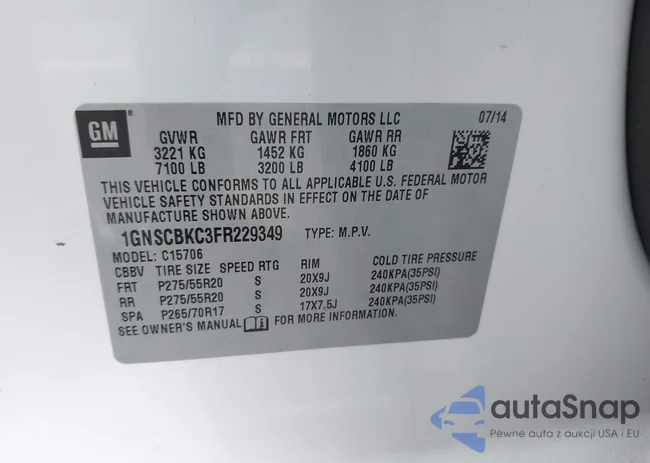 1GNSCBKC3FR229349: 43955258