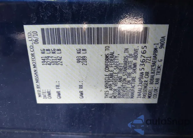 1N4AL2AP9AN536765: 43955341