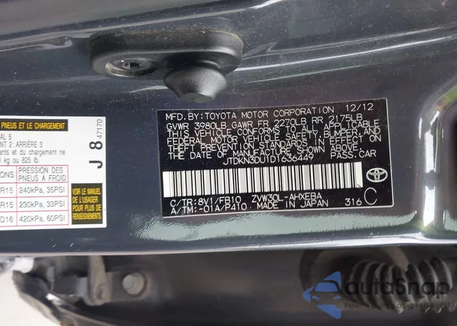 JTDKN3DU1D1636449: 43954382