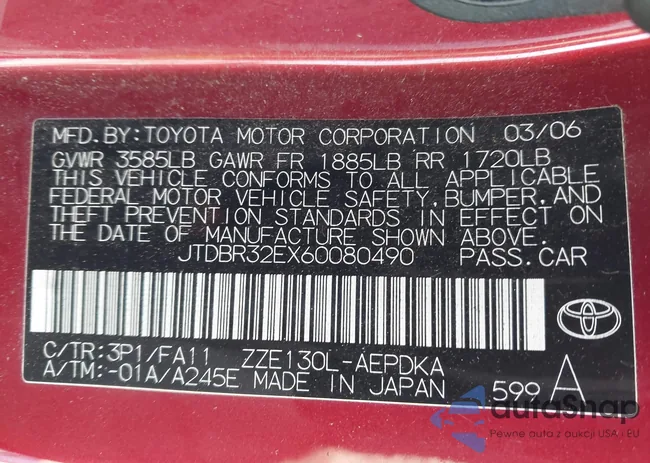 JTDBR32EX60080490: 43954395