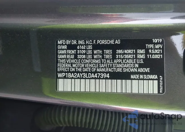 WP1BA2AY3LDA47394: 43954476