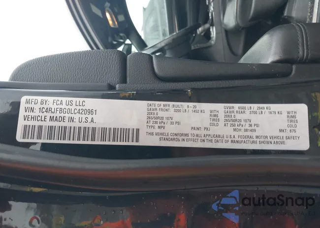 1C4RJFBG0LC420961: 43954610